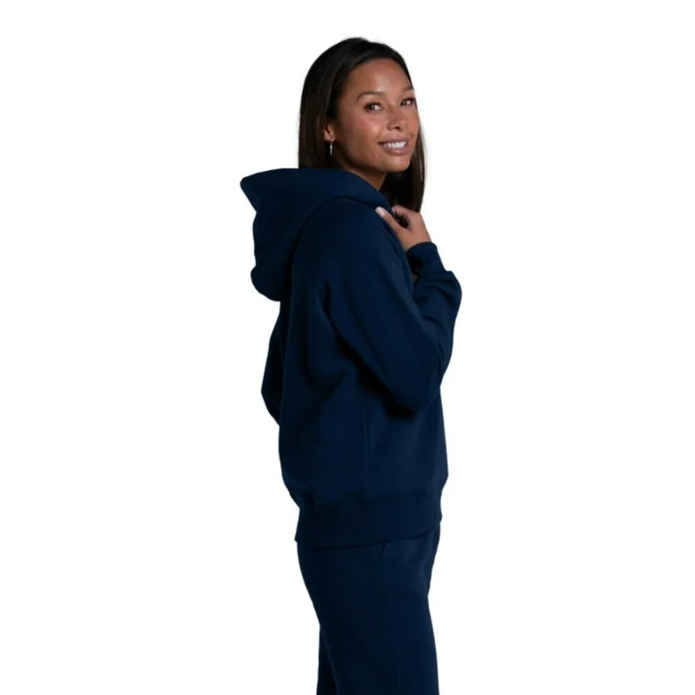 Fruit of the Loom Crafted Comfort Fleece Lined Hoodie Navy Blue Size S - Picture 6 of 8